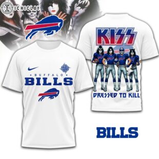 Buffalo Bills NFL Dressed to Kill Kiss Band 3D T-Shirt For Fans