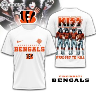 Cincinnati Bengals NFL Dressed to Kill Kiss Band 3D T-Shirt For Fans