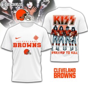 Cleveland Browns NFL Dressed to Kill Kiss Band 3D T-Shirt For Fans