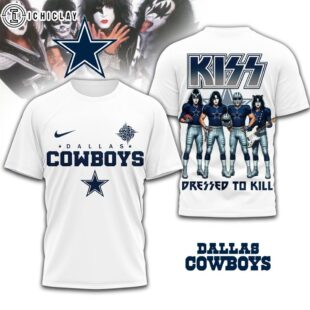 Dallas Cowboys NFL Dressed to Kill Kiss Band 3D T-Shirt For Fans