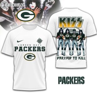 Green Bay Packers NFL Dressed to Kill Kiss Band 3D T-Shirt For Fans