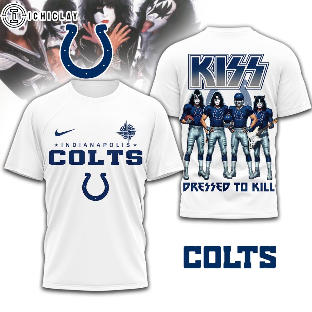 Indianapolis Colts NFL Dressed to Kill Kiss Band 3D T-Shirt For Fans Indianapolis Colts NFL Dressed to Kill Kiss Band 3D T-Shirt For Fans
