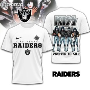 Las Vegas Raiders NFL Dressed to Kill Kiss Band 3D T-Shirt For Fans
