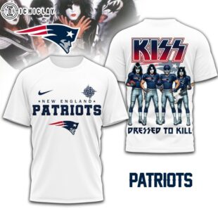 New England Patriots NFL Dressed to Kill Kiss Band 3D T-Shirt For Fans
