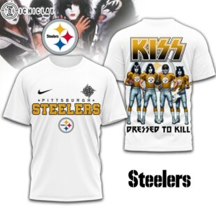 Pittsburgh Steelers NFL Dressed to Kill Kiss Band 3D T-Shirt For Fans