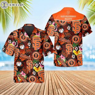 San Francisco Giants Tropical Logo Collage Summer Hawaiian Shirt