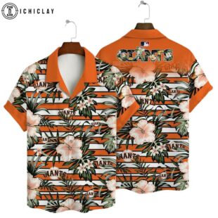 San Francisco Giants Tropical Stripe Summer Hawaiian Shirt