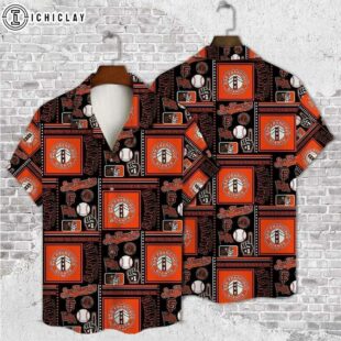 San Francisco Giants Vintage Grid Summer Hawaiian Shirt