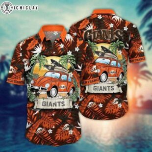 San Francisco Giants Vintage Surf Woody Summer Hawaiian Shirt