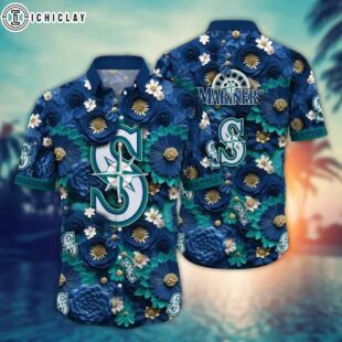 Seattle Mariners Palm Wave Summer Hawaiian Shirt