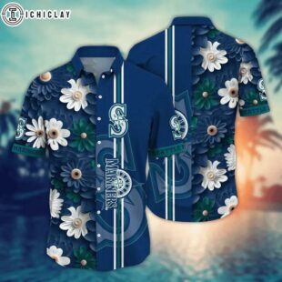Seattle Mariners Palms & Waves Summer Hawaiian Shirt
