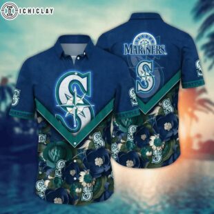 Seattle Mariners Sunset Palms Summer Hawaiian Shirt