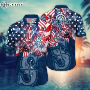Seattle Mariners Sunset Wave Summer Hawaiian Shirt