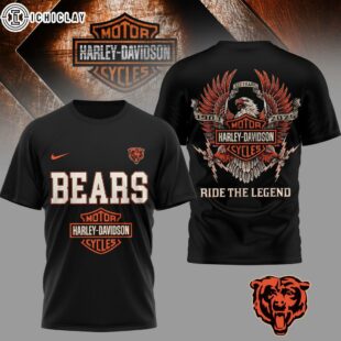 Chicago Bears NFL 122 Year Harley Davidson 3D T-Shirt For Fans