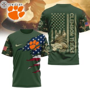Clemson Tigers NCAA Veteran 3D T-Shirt