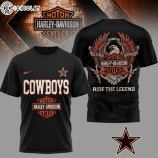 Dallas Cowboys NFL 122 Year Harley Davidson 3D T-Shirt For Fans