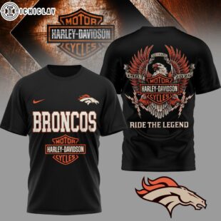 Denver Broncos NFL 122 Year Harley Davidson 3D T-Shirt For Fans