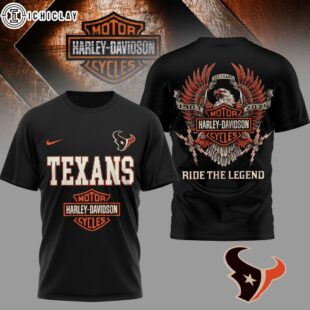 Houston Texans NFL 122 Year Harley Davidson 3D T-Shirt For Fans