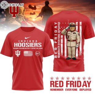 Indiana Hoosiers NCAA Remember Everyone Deployed 3D T-Shirt