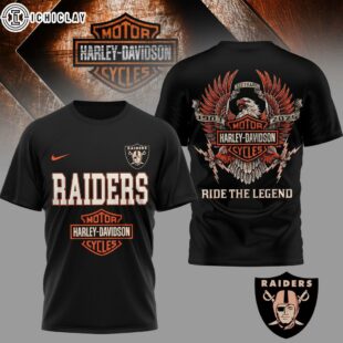 Las Vegas Raiders NFL 122 Year Harley Davidson 3D T-Shirt For Fans