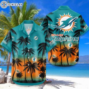 Miami Dolphins Coconut Tree MLB Hawaiian Shirt