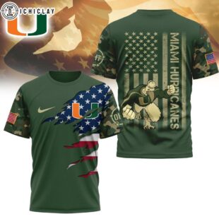 Miami Hurricanes NCAA Veteran 3D T-Shirt
