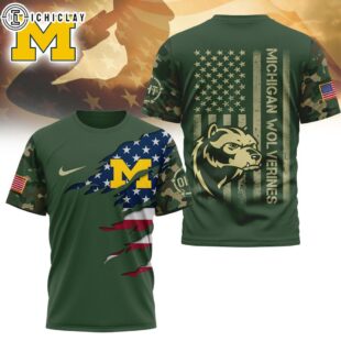 Michigan Wolverines NCAA Veteran 3D T-Shirt