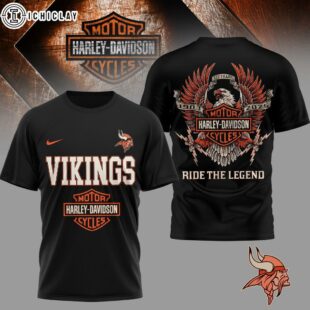 Minnesota Vikings NFL 122 Year Harley Davidson 3D T-Shirt For Fans