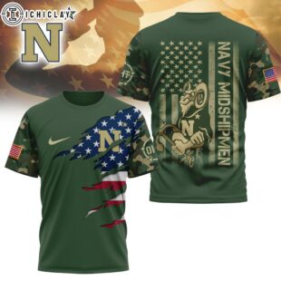 Navy Midshipmen NCAA Veteran 3D T-Shirt