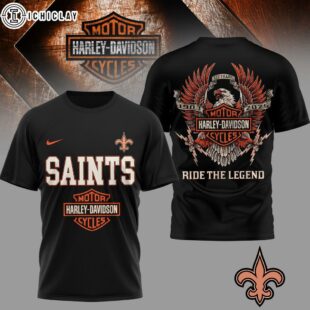 New Orleans Saints NFL 122 Year Harley Davidson 3D T-Shirt For Fans