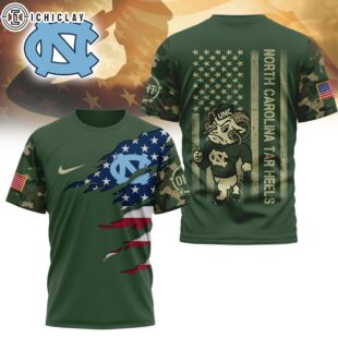 North Carolina Tar Heels NCAA Veteran 3D T-Shirt