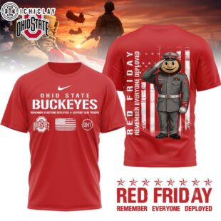 Ohio State Buckeyes NCAA Remember Everyone Deployed 3D T-Shirt