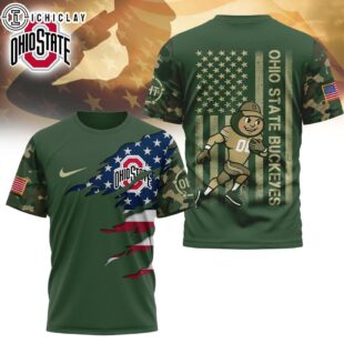 Ohio State Buckeyes NCAA Veteran 3D T-Shirt