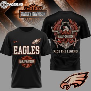 Philadelphia Eagles NFL 122 Year Harley Davidson 3D T-Shirt For Fans
