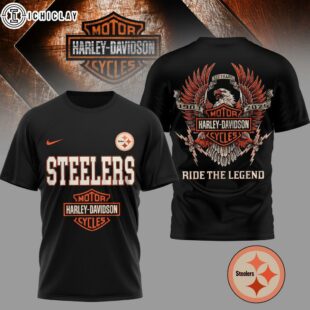 Pittsburgh Steelers NFL 122 Year Harley Davidson 3D T-Shirt For Fans