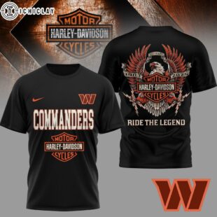 Washington Commanders NFL 122 Year Harley Davidson 3D T-Shirt For Fans