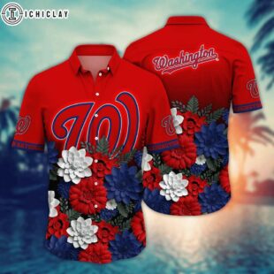 Washington Nationals Beachside Bliss Summer Hawaiian Shirt