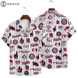 Washington Nationals Island Wave Summer Hawaiian Shirt