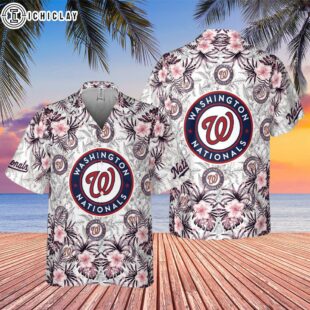 Washington Nationals Sunset Retreat Summer Hawaiian Shirt