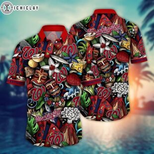 Washington Nationals Tropical Splash Summer Hawaiian Shirt