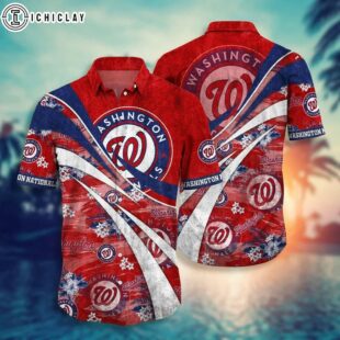 Washington Nationals Wave Breaker Summer Hawaiian Shirt