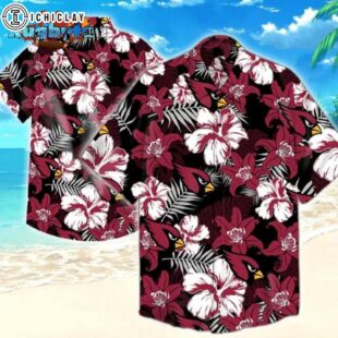 Arizona Cardinals Nfl Hawaiian Graphic Print Short Sleeve Hawaiian Shirt