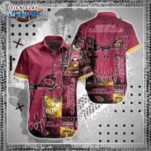 Arizona Cardinals Nfl Hawaiian Shirt Skull Printed 3D New Trend Summer For Best Fans