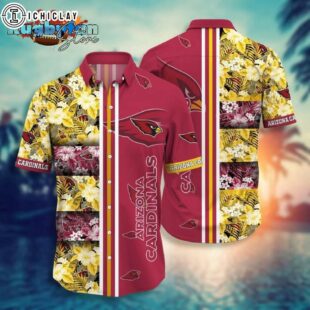 Arizona Cardinals NFL Lines Flowers Hawaiian Shirt