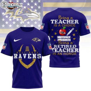 Baltimore Ravens Retired Teacher All Over Print Shirt
