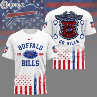 Buffalo Bills NFL Law Enforcement Tribute 3D T-Shirt