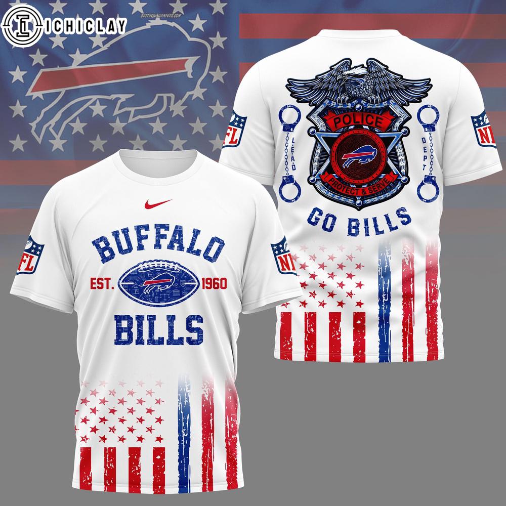 Buffalo Bills NFL Law Enforcement Tribute 3D T-Shirt Buffalo Bills NFL Law Enforcement Tribute 3D T-Shirt
