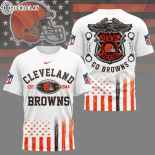 Cleveland Browns NFL Law Enforcement Tribute 3D T-Shirt