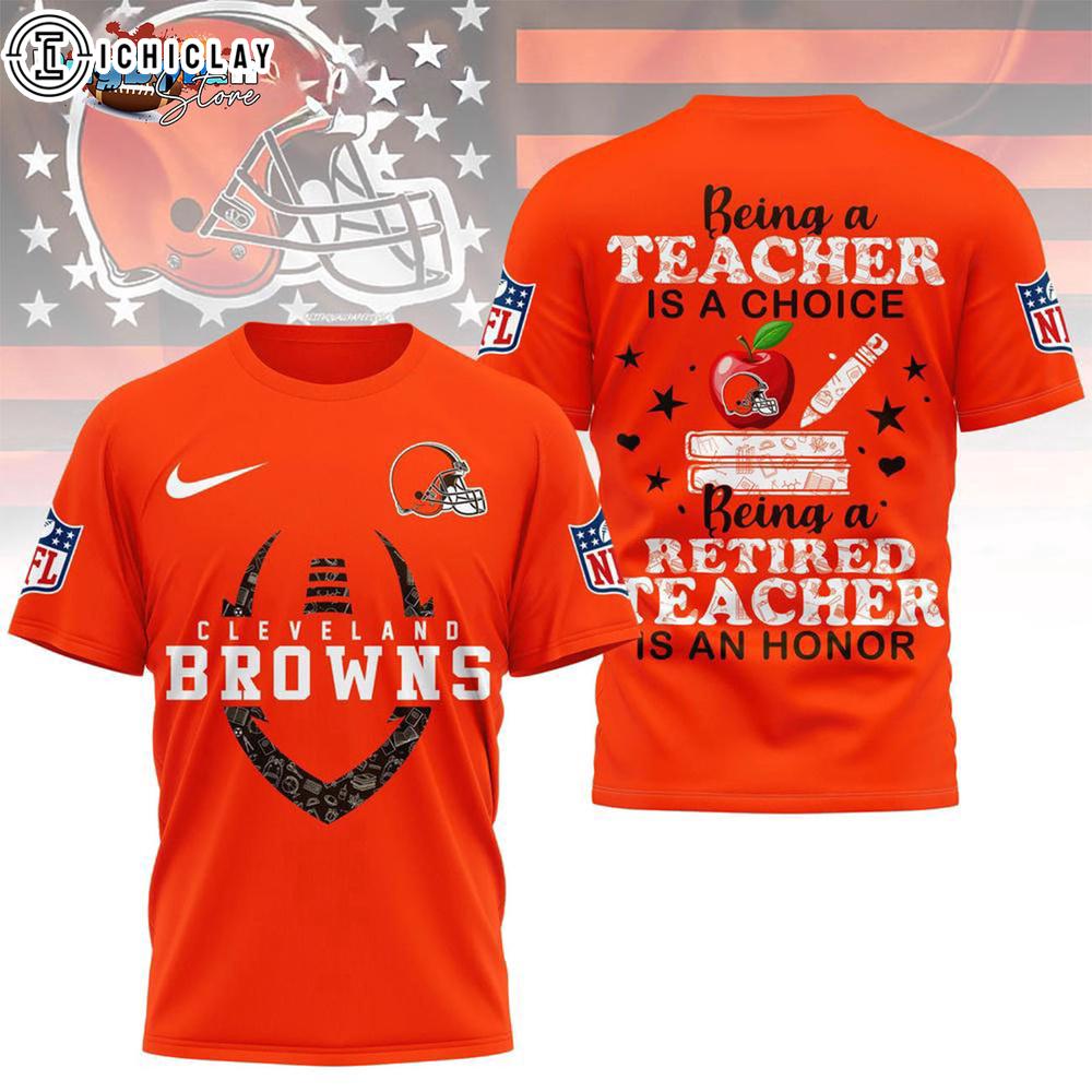 Cleveland Browns Retired Teacher All Over Print Shirt Cleveland Browns Retired Teacher All Over Print Shirt