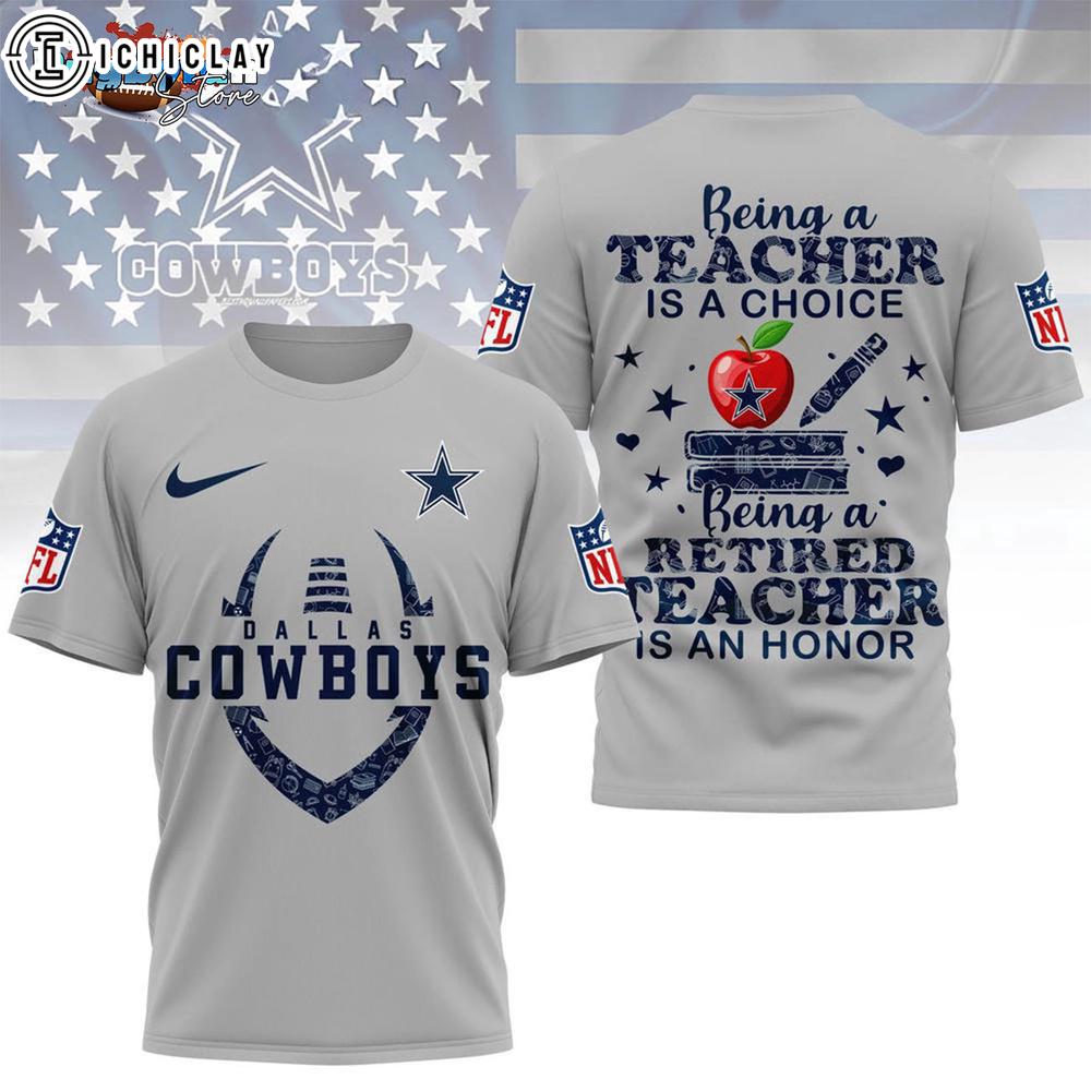 Dallas Cowboys Retired Teacher All Over Print Shirt Dallas Cowboys Retired Teacher All Over Print Shirt